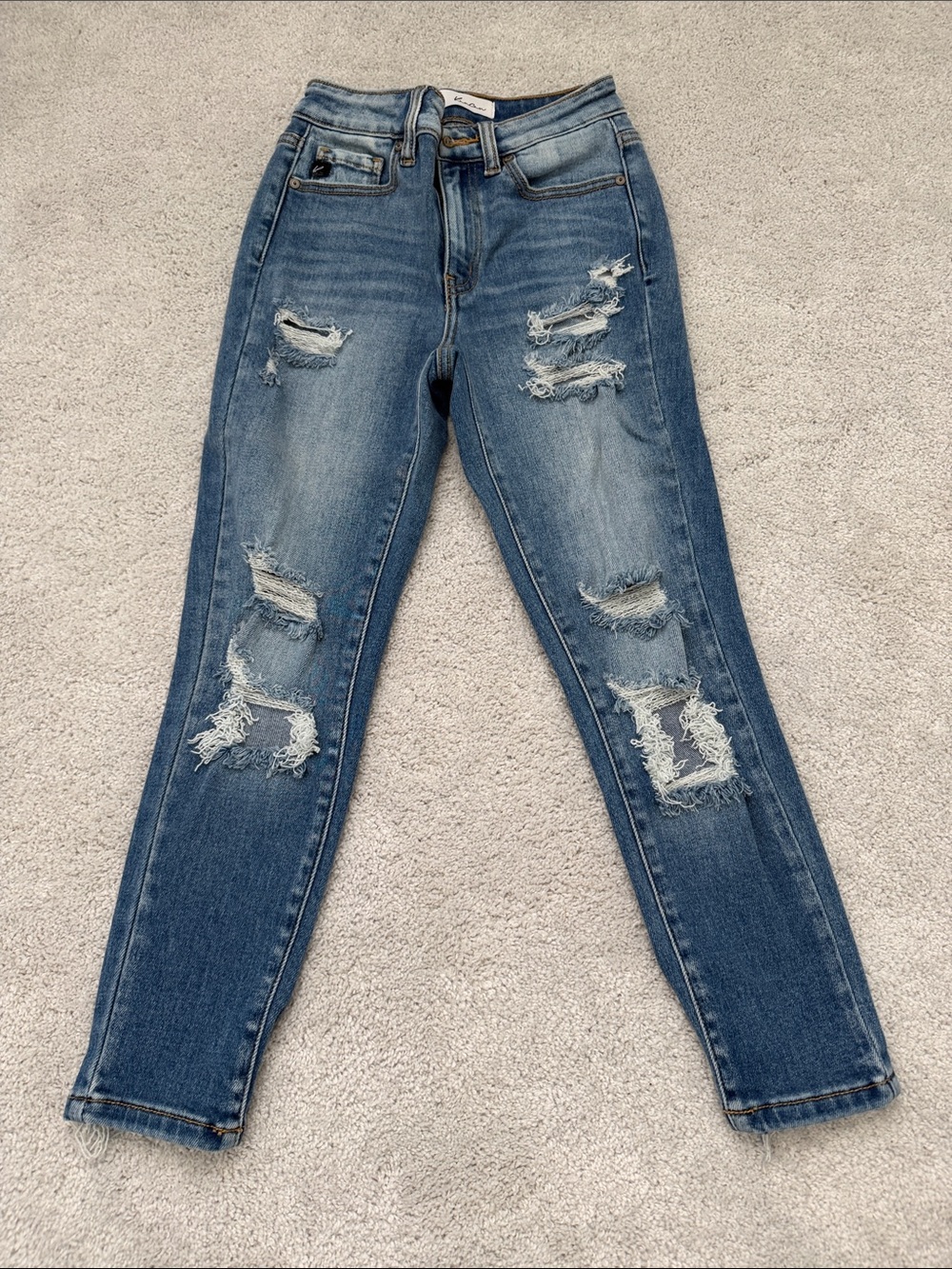 KanCan Distressed Medium Blue Skinny Jeans